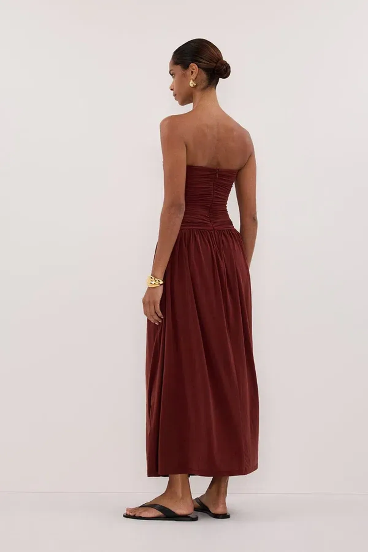 SHARI SAHARA STRAPLESS BANDEAU MIDI DRESS - Image 5