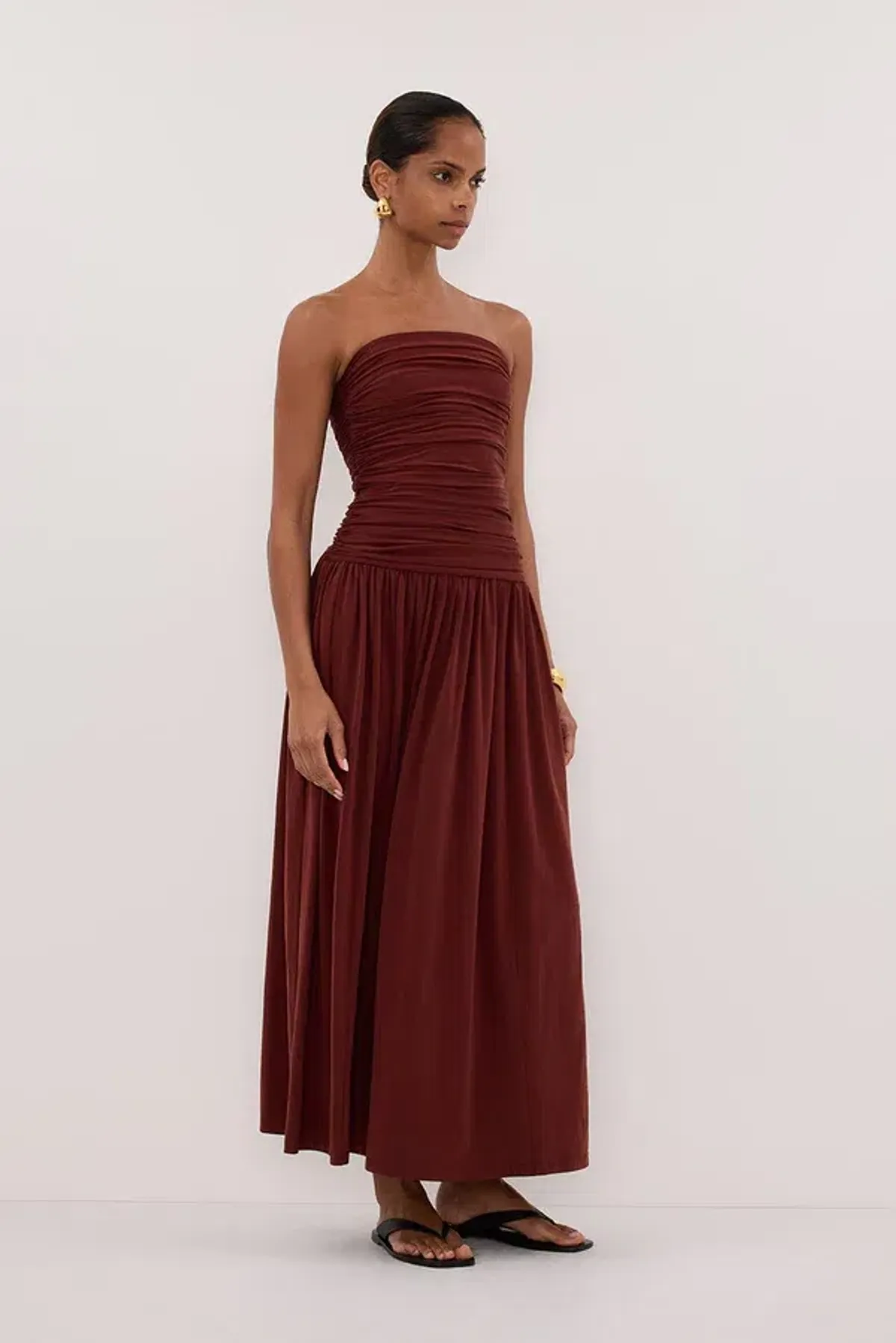 SHARI SAHARA STRAPLESS BANDEAU MIDI DRESS - Image 4