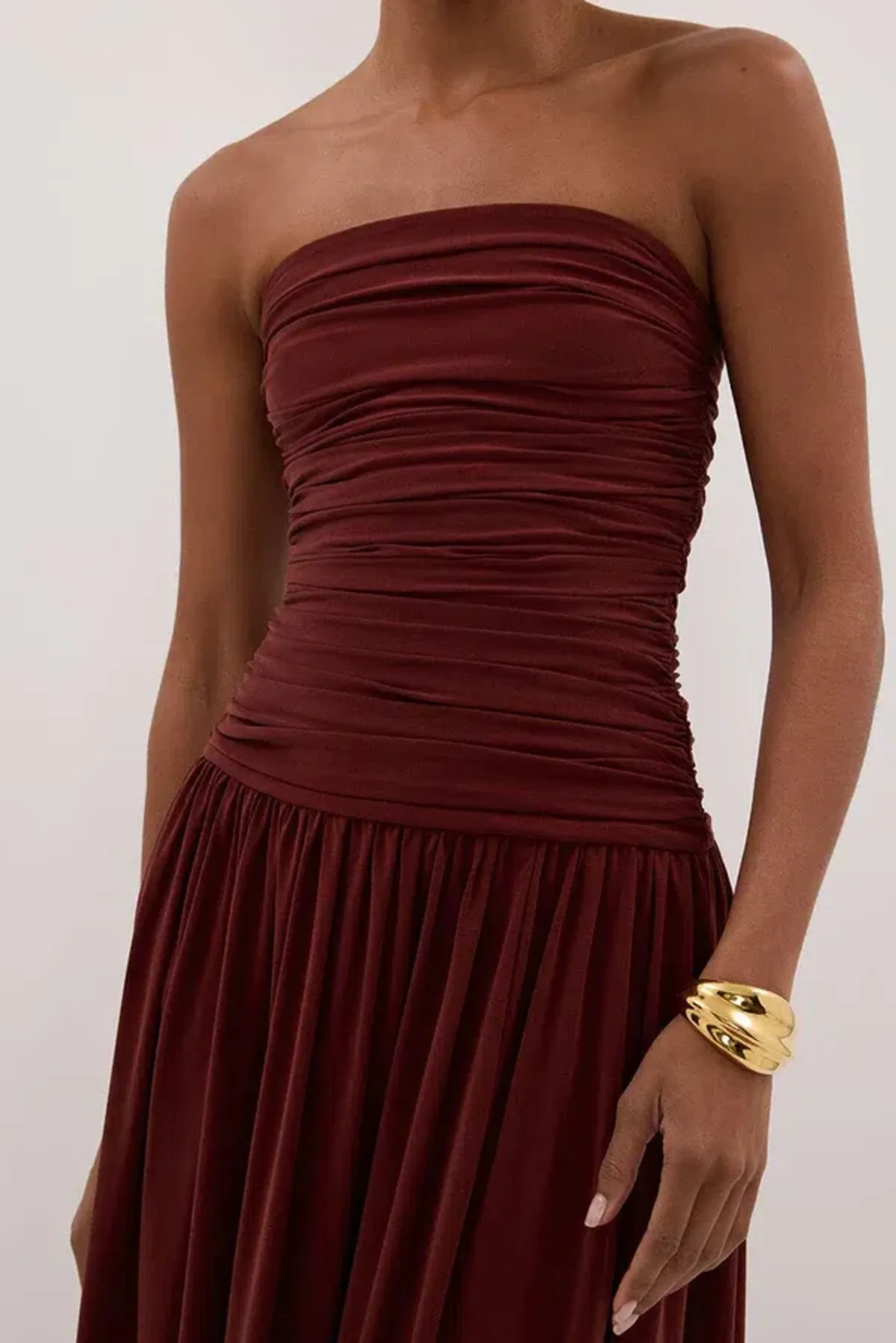 SHARI SAHARA STRAPLESS BANDEAU MIDI DRESS - Image 6