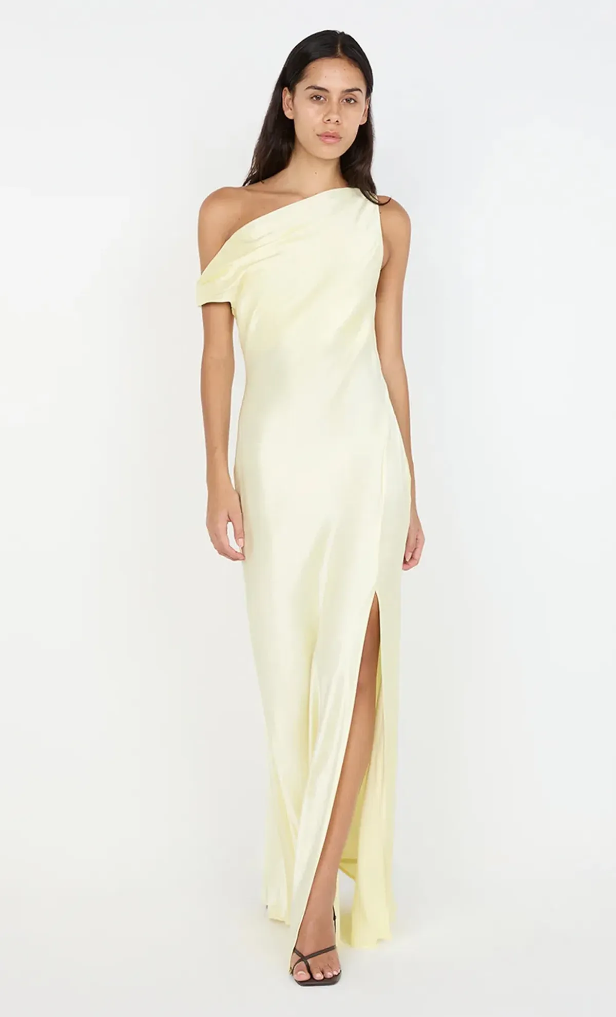 Sol Asym Dress in Ice Yellow - Image 1