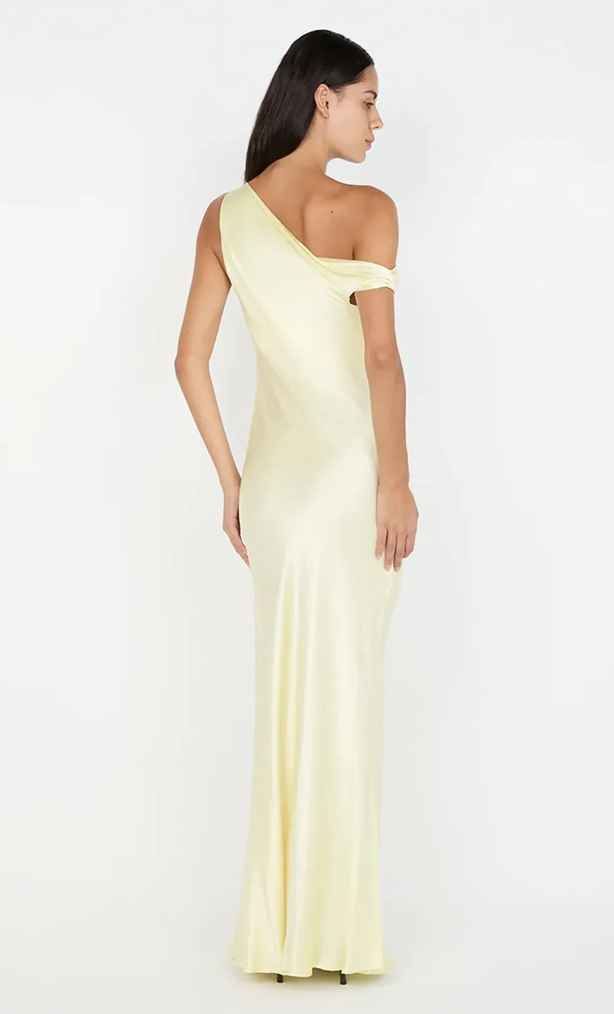 Sol Asym Dress in Ice Yellow - Image 4