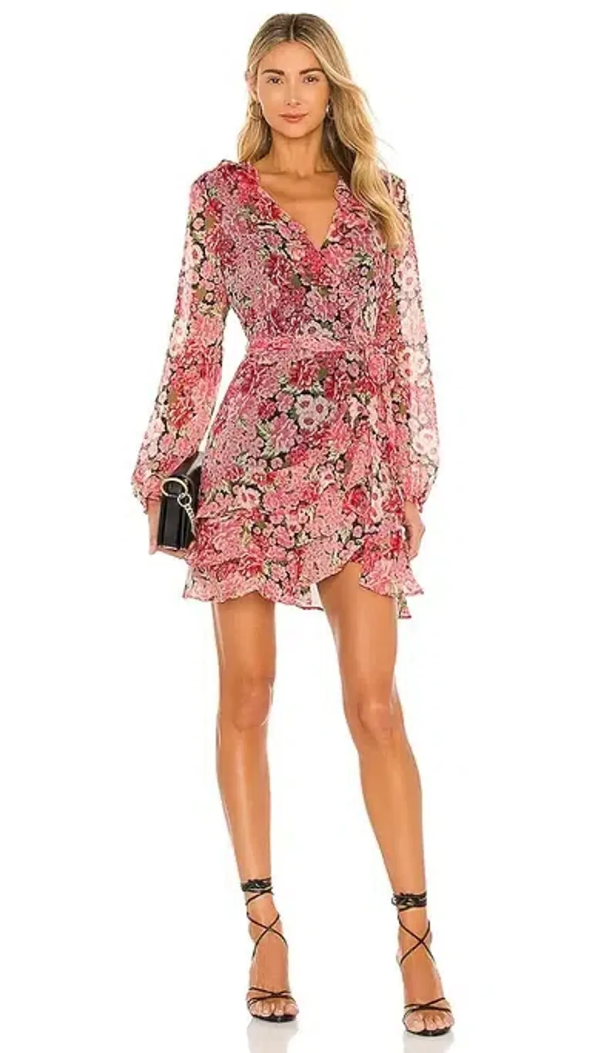 Bardot Triple Frill Gardenia Long Sleeve Mini Dress Size 14-16 - Image 3