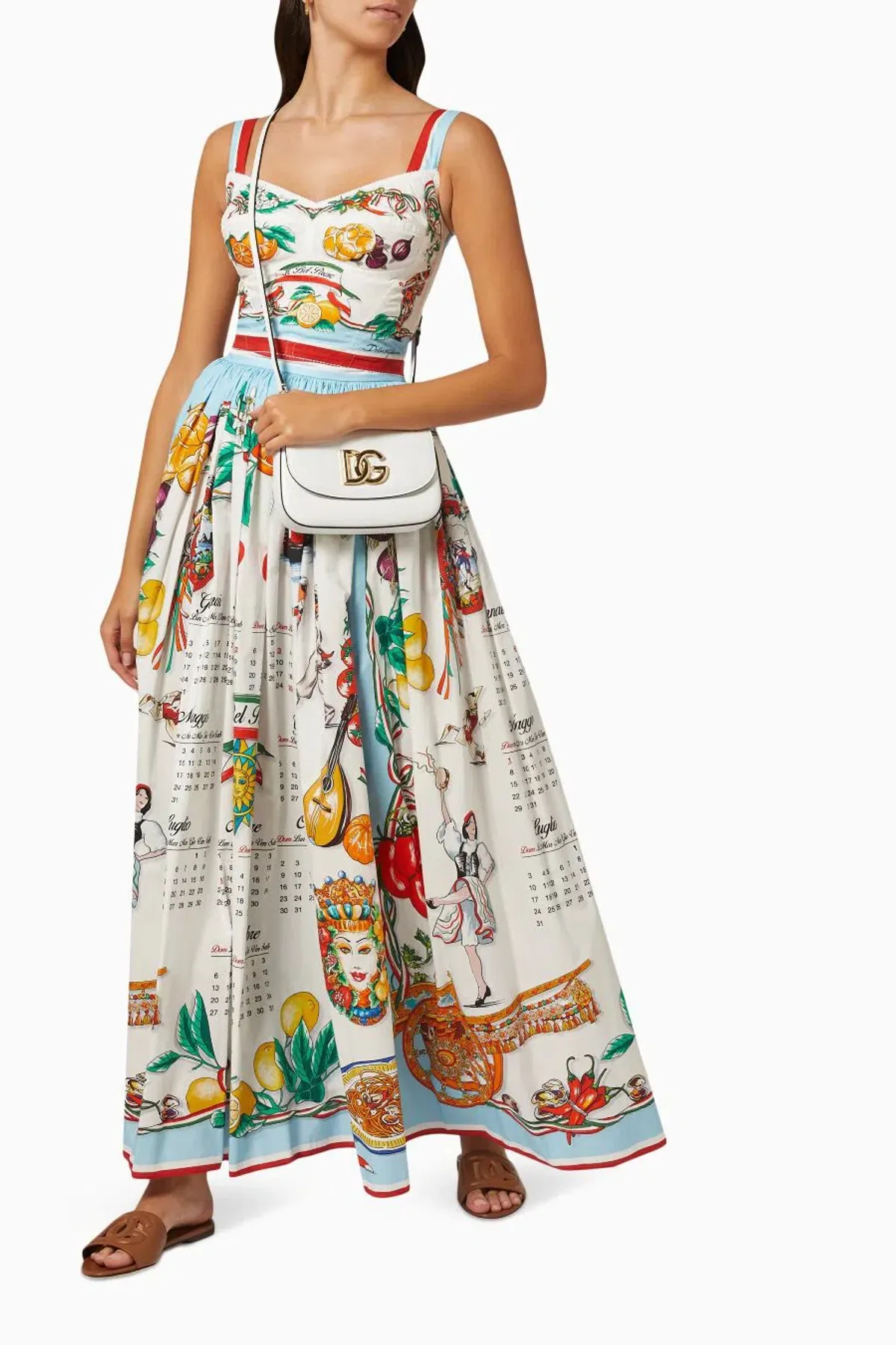 Dolce and Gabbana Calendar Print Corset and Skirt Set - Image 1