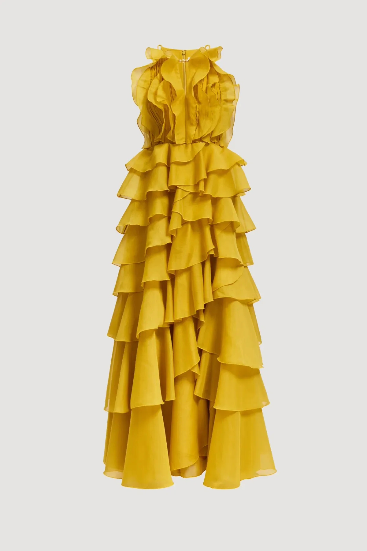 Aje Cleo Gown in Chartreuse Marigold Yellow Size 8 - Image 4