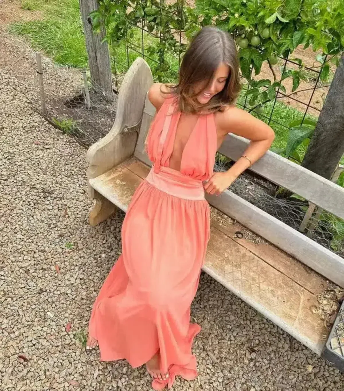 Arcina Ori Serena Dress Coral Size XS / AU 6 - Image 8