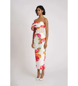 Eliya The Label Ivie Midi Dress White Floral Size M AU 10 for rent on The Volte - image 2