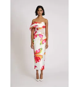 Eliya The Label Ivie Midi Dress White Floral Size M AU 10 for rent on The Volte - image 1