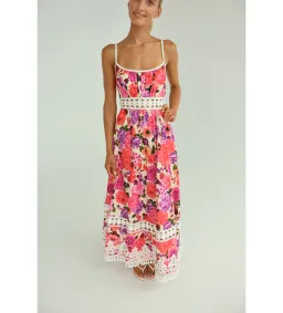 Zimmermann Stardust Fit & Flare Midi Dress Pink Floral Size 1 AU 10 for rent on The Volte - image 2