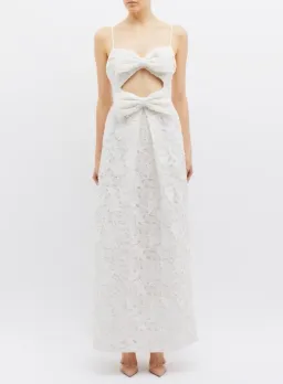 Zimmermann Lace Corsage Bow Maxi Dress White Size 3 / AU 14 for rent on The Volte - image 2