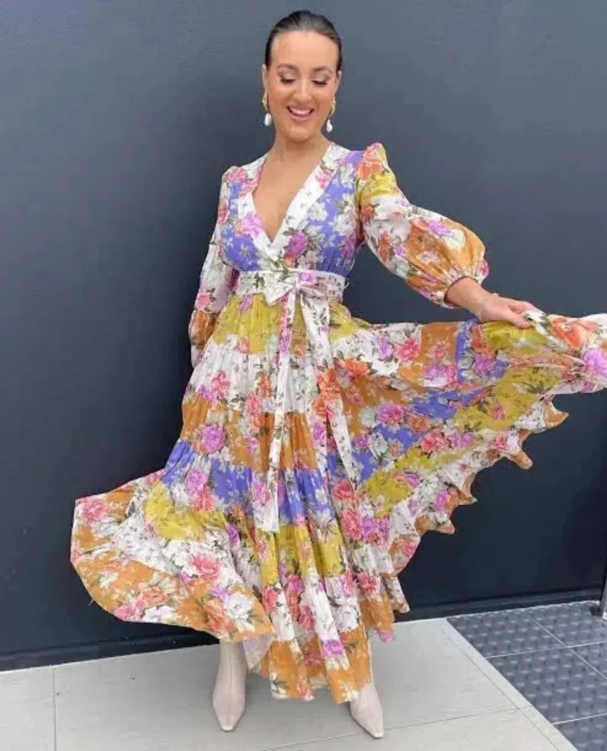 Zimmermann Pattie Wrap Midi Dress in Spliced Size 2 AU 12 - Image 3