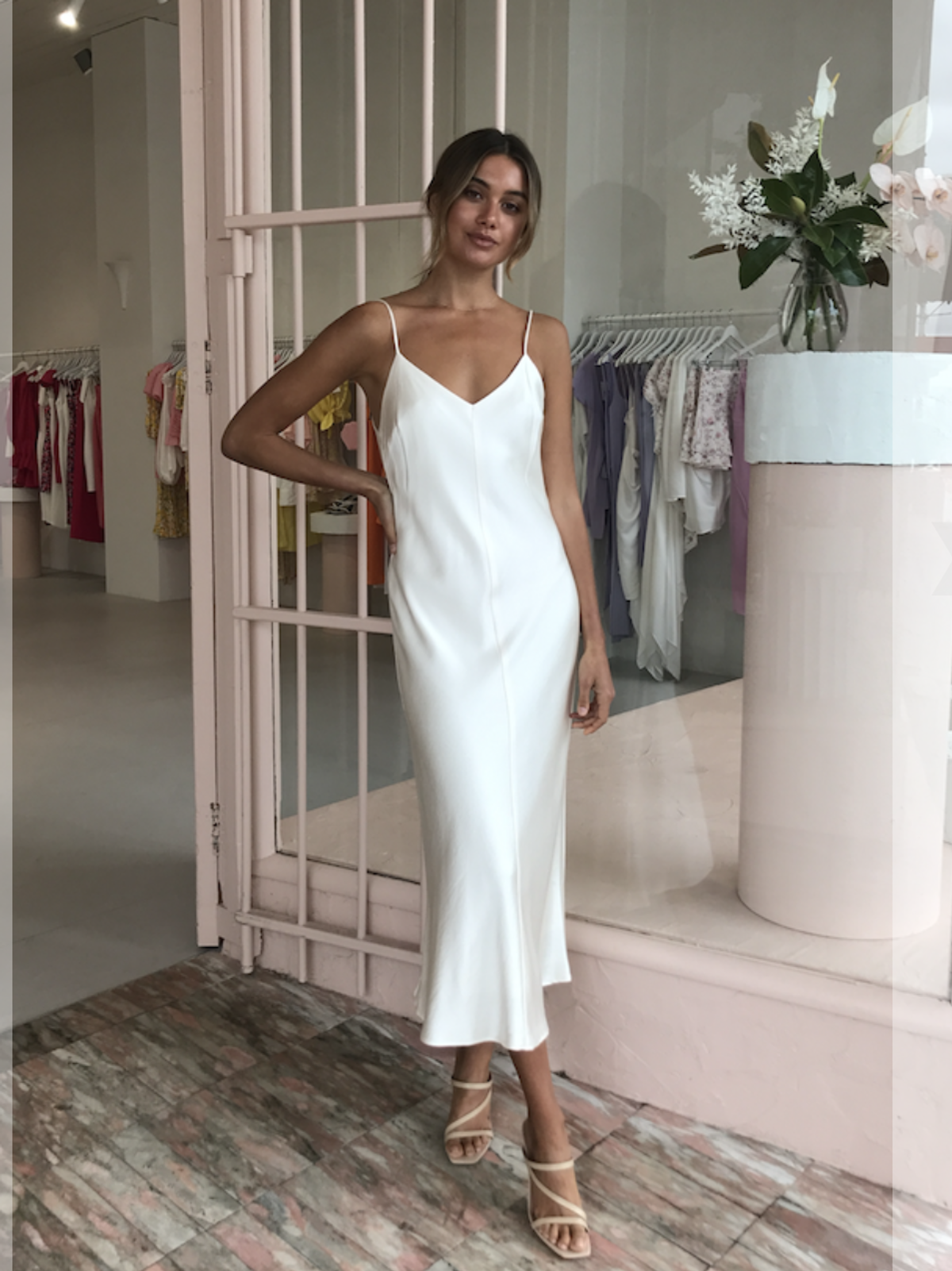 Bec & Bridge Piper Midi Dress Ivory White Size 6 - Image 1