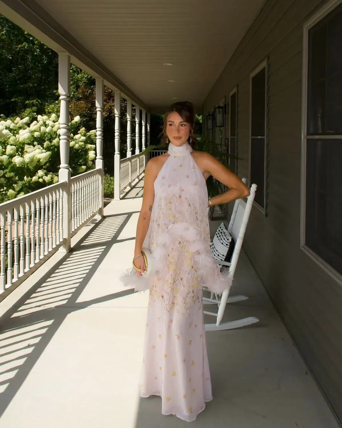 Elliatt Tulsia Floral Cape Maxi Dress in Pink - Image 1