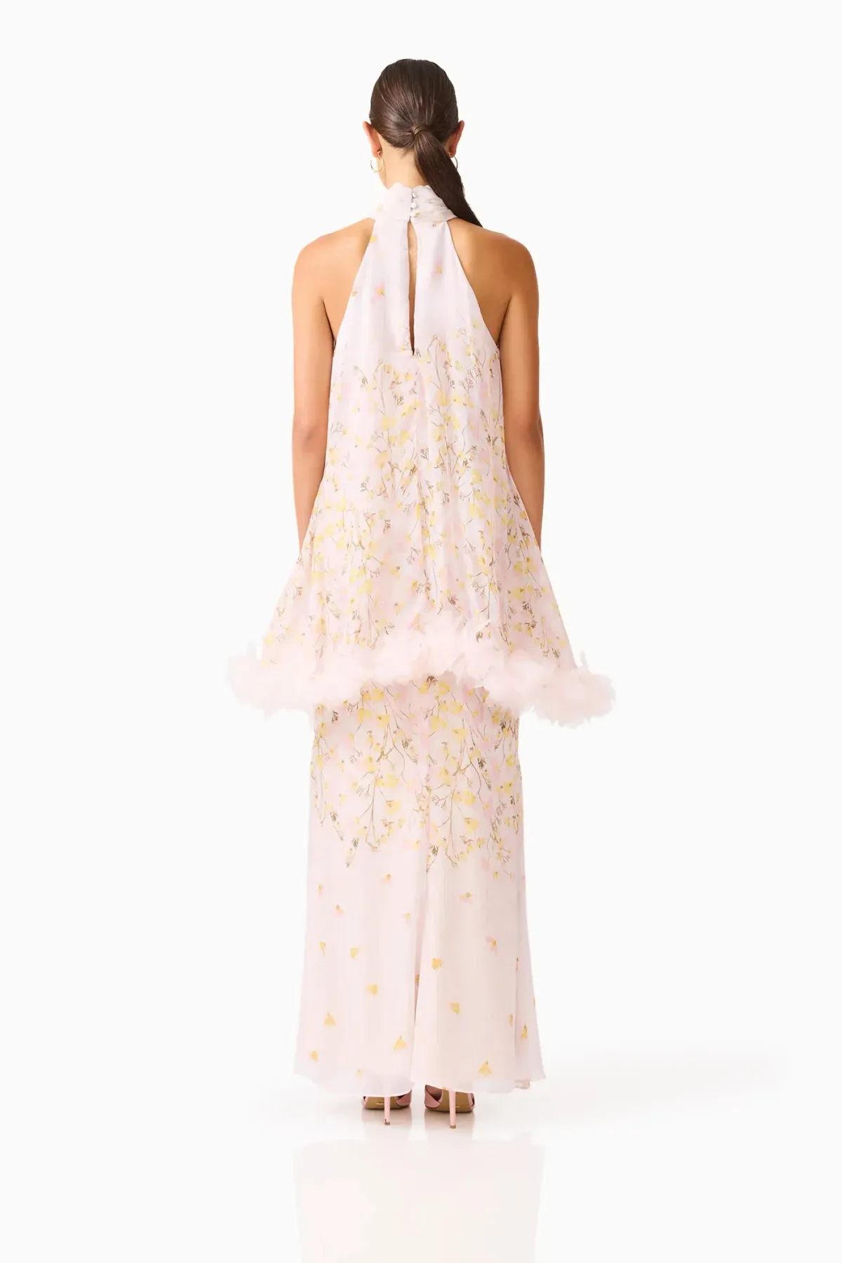 Elliatt Tulsia Floral Cape Maxi Dress in Pink - Image 3