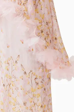 Elliatt Tulsia Floral Cape Maxi Dress in Pink for rent on The Volte - image 5