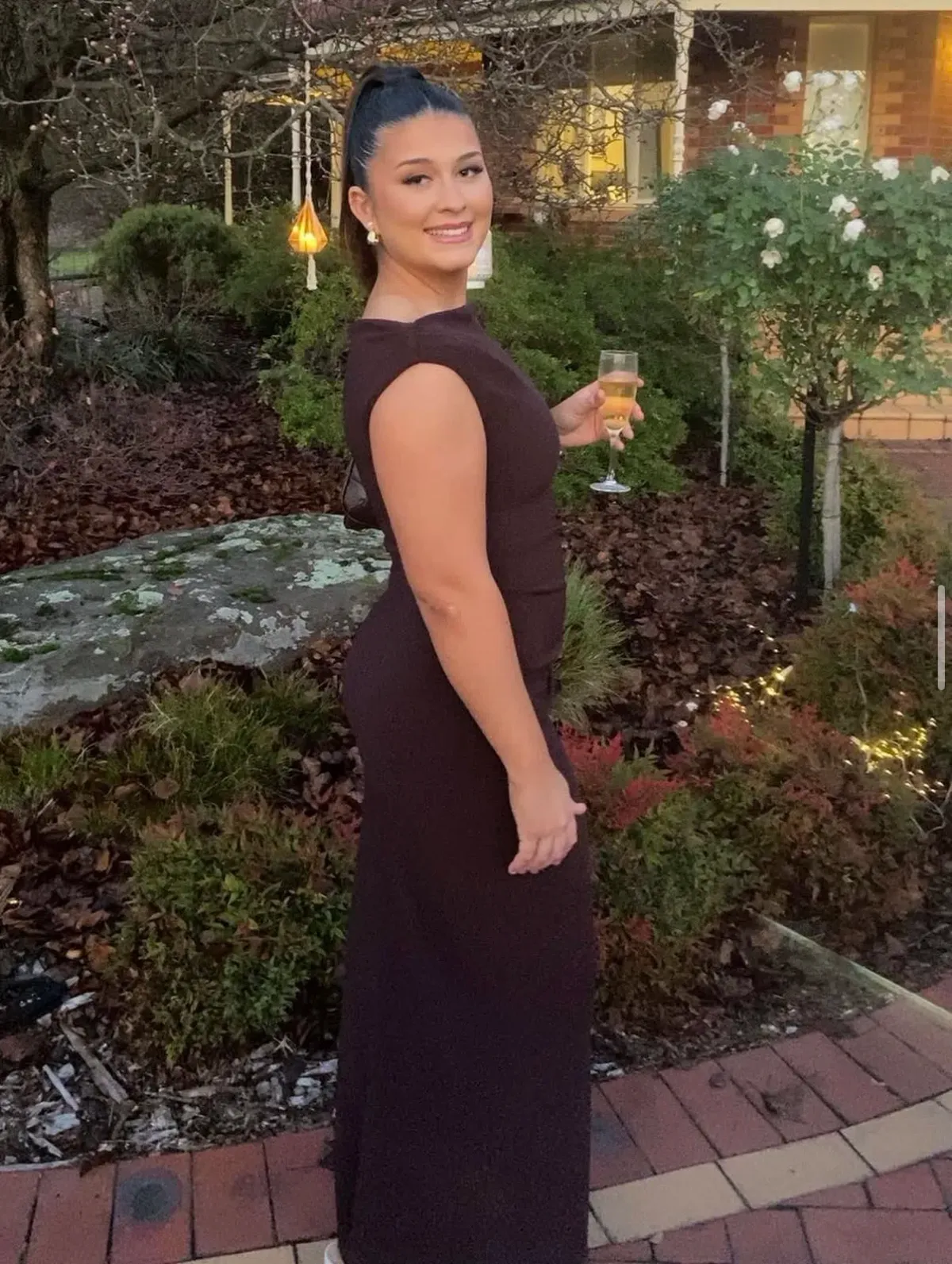 Bec and Bridge Leora Asym Maxi Dress in Dark Chocolate Size 12 - Image 1