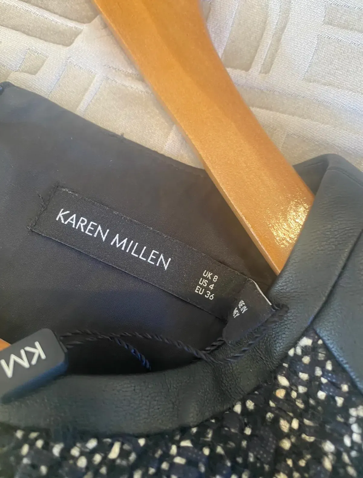 Karen Millen Tweed mini dress with faux leather detailing   RRP $800 - Image 5