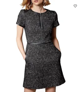 Karen Millen Tweed mini dress with faux leather detailing   RRP $800 for rent on The Volte - image 1
