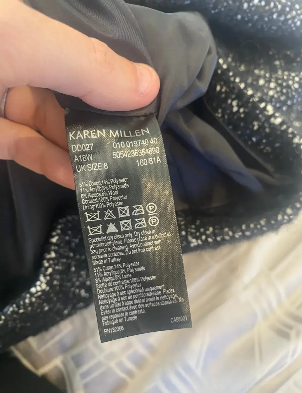 Karen Millen Tweed mini dress with faux leather detailing   RRP $800 - Image 6