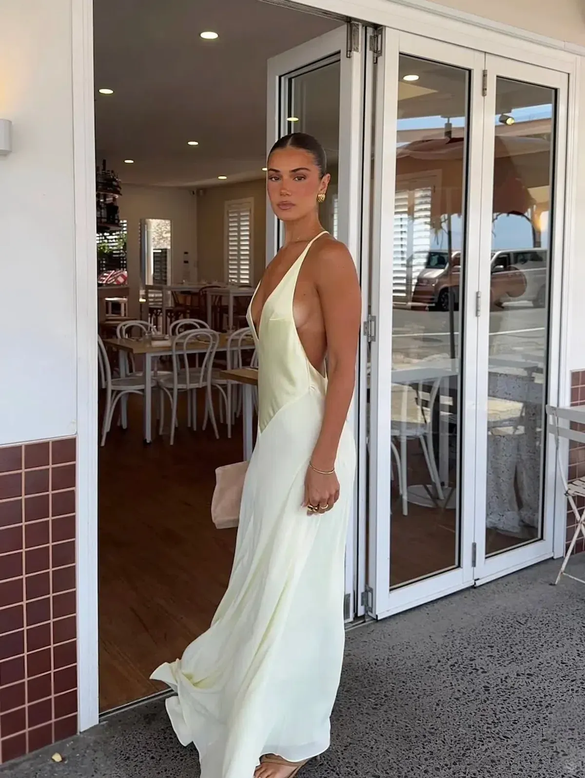 Sneaky Link Jaz Hand V-Neck Maxi Dress Butter Size S / AU 8 - Image 5