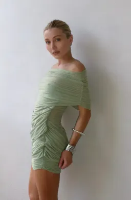 Benni Otto Mini Dress Pistachio Size 8 for rent on The Volte - image 2