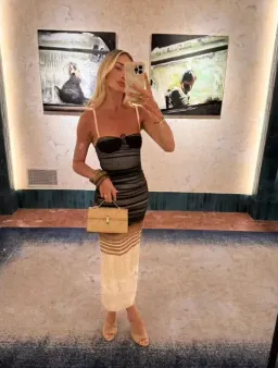 SIR THE LABEL BREEZE STRIPED RUCHED MESH MIDI DRESS MULTI SIZE 2 / AU 10 for rent on The Volte - image 6