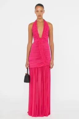 CHRISTOPHER ESBER ORION GOWN IN MAGENTA PINK AU 8 for rent on The Volte - image 1