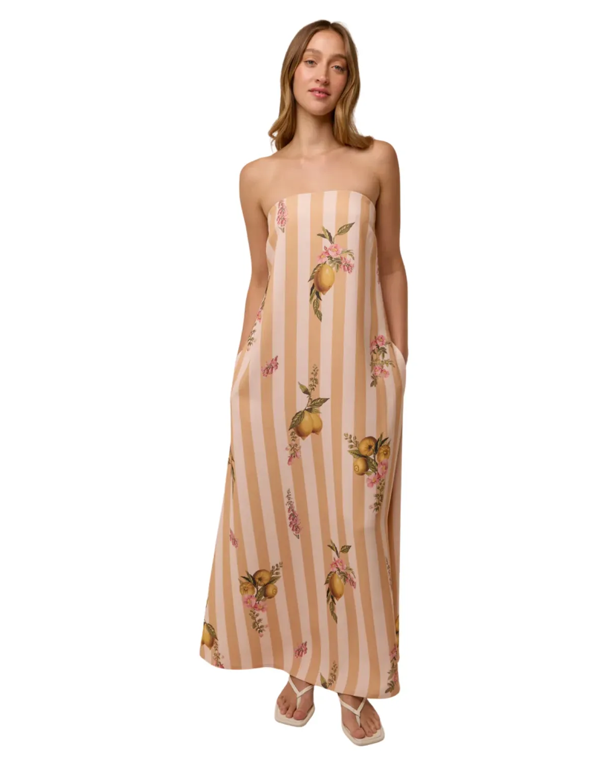 Palm Noosa Alessia Maxi Dress Citrus Stripe Size 14 - Image 3