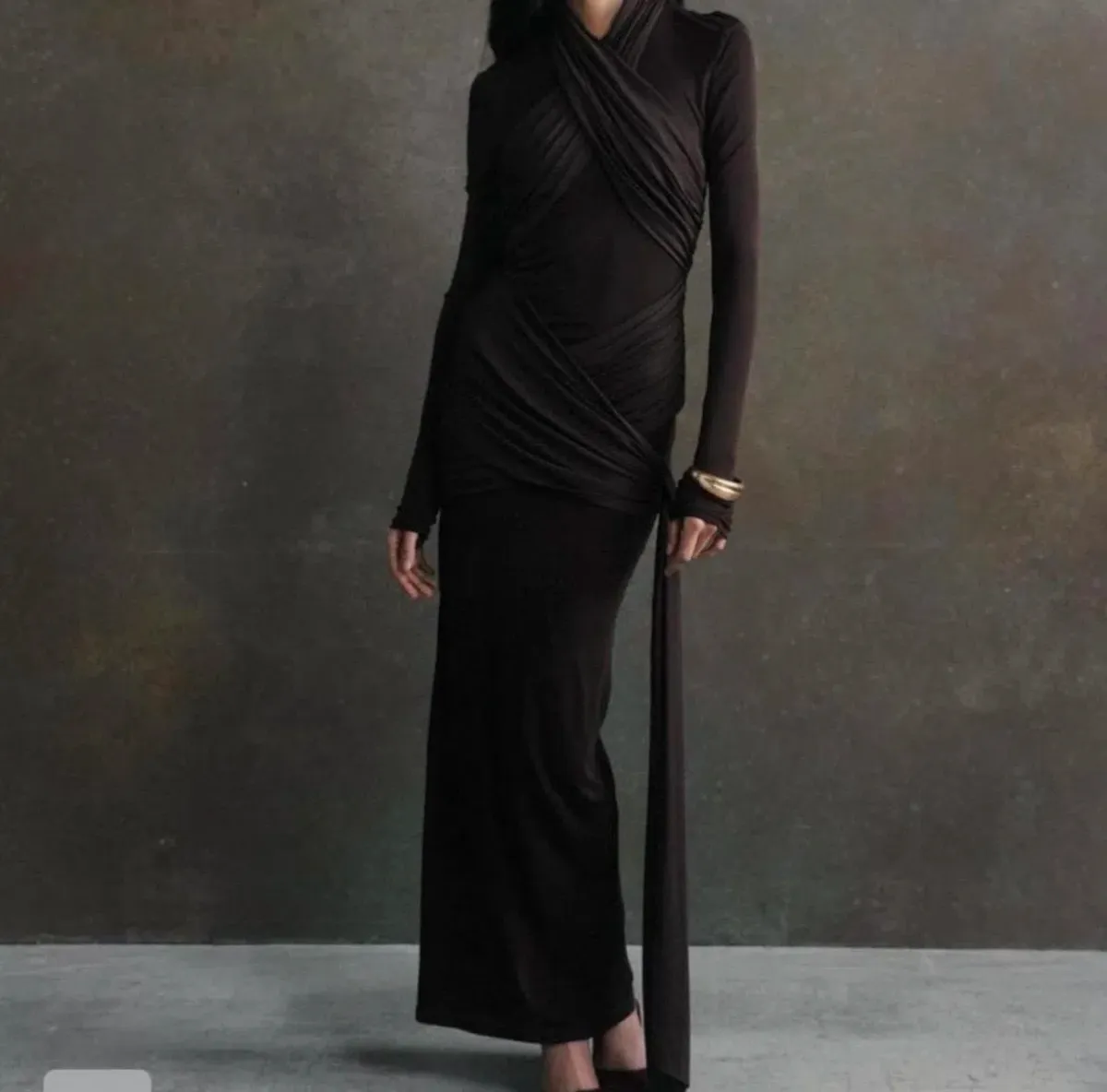 De La Vali Ballad Dress Chocolate Brown Size 8 - Image 3