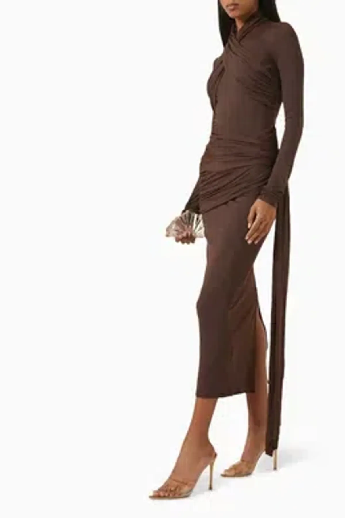 De La Vali Ballad Dress Chocolate Brown Size 8 - Image 5