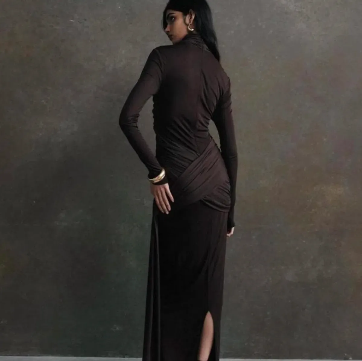 De La Vali Ballad Dress Chocolate Brown Size 8 - Image 4