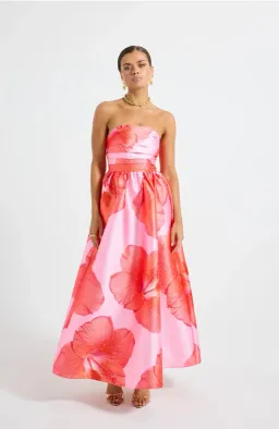 Pasduchas Kalani Strapless Midi Rasberry Pink / Orange size 10 for rent on The Volte - image 6