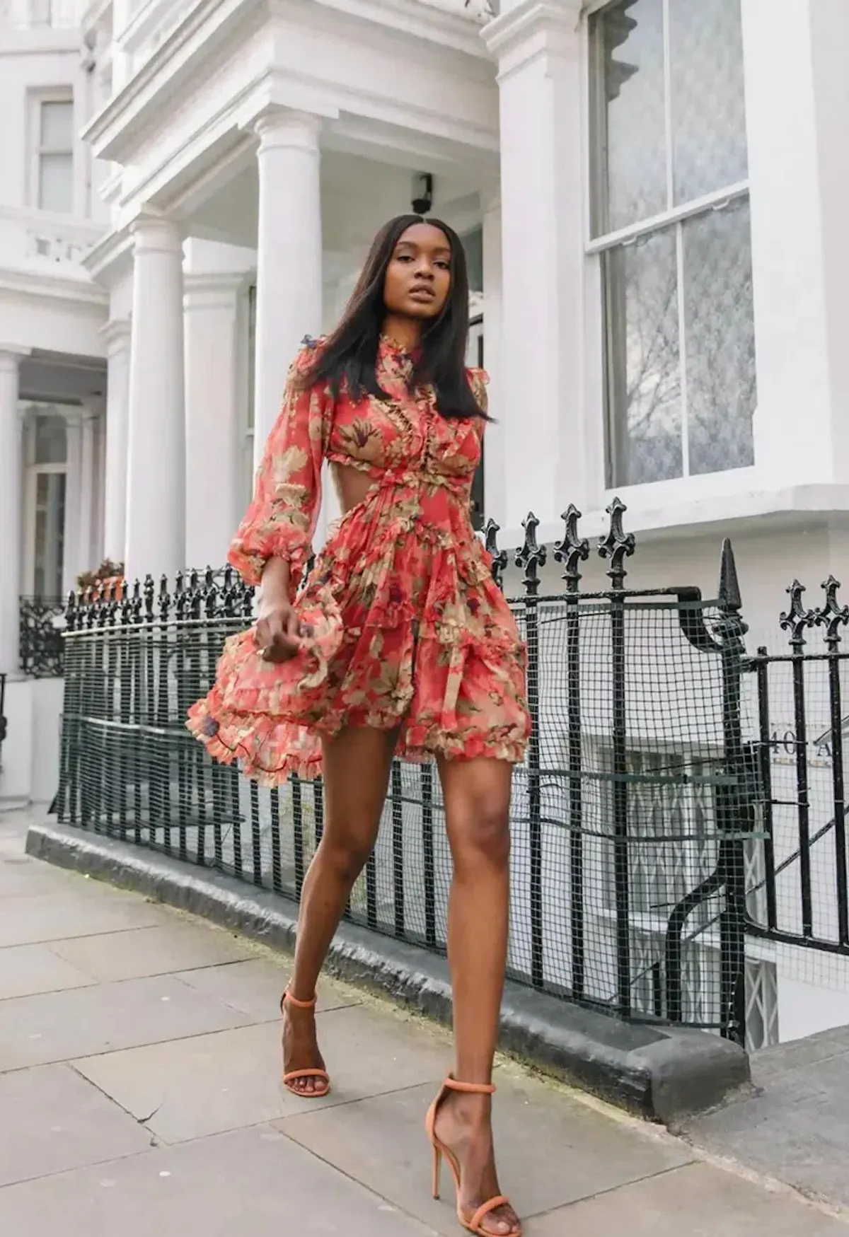 Zimmermann Melody Lace Up Mini Dress Red Floral Size 1 / AU 8 10 - Image 1