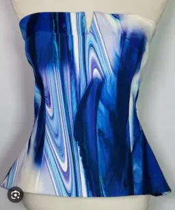 BARDOT Peplum Boned Corset Blue Size 8 for rent on The Volte - image 1