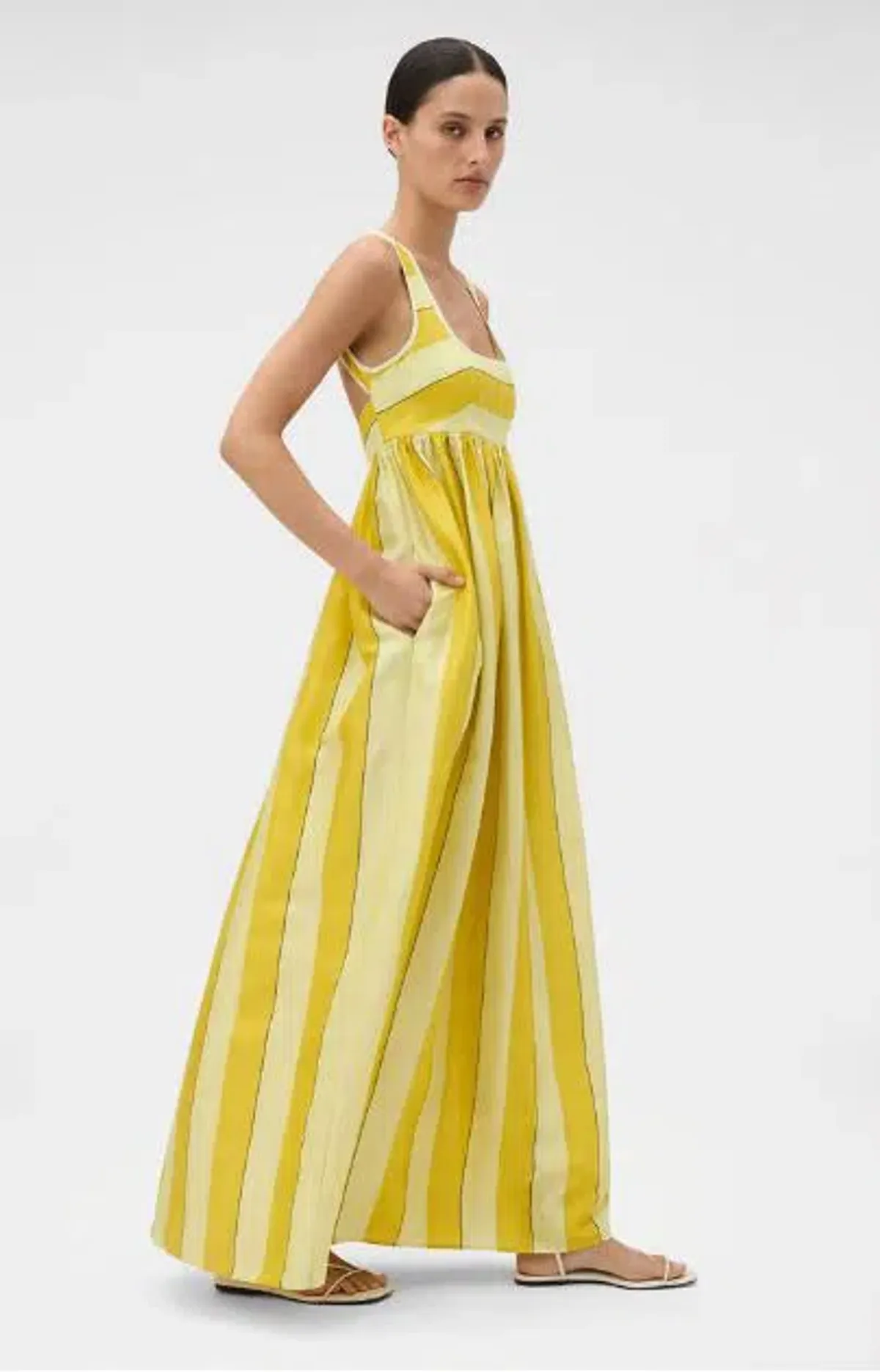 Oroton Slub Silk Striped Sundress Size 10 - Image 1