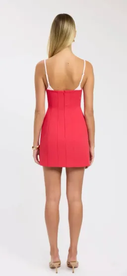 Kookai Ariel Contrast Mini Dress in Ruby Sz 8 for rent on The Volte - image 2