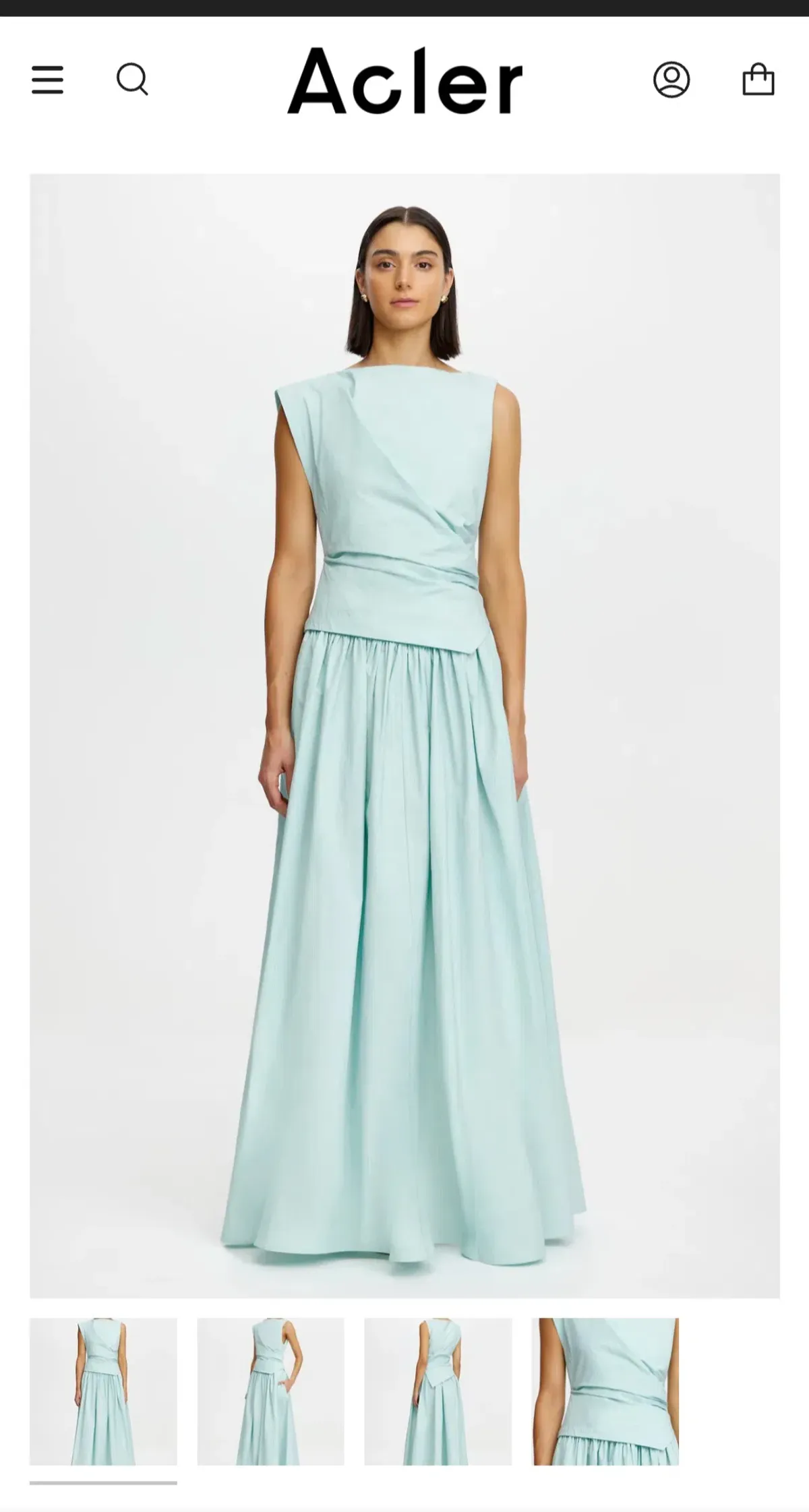 Acler Stopes Maxi Drrss in Aqua Frost Sz 12 - Image 1