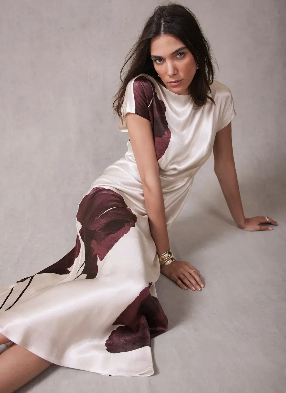 Mint Velvet Maroon Floral Size 16 - Image 2