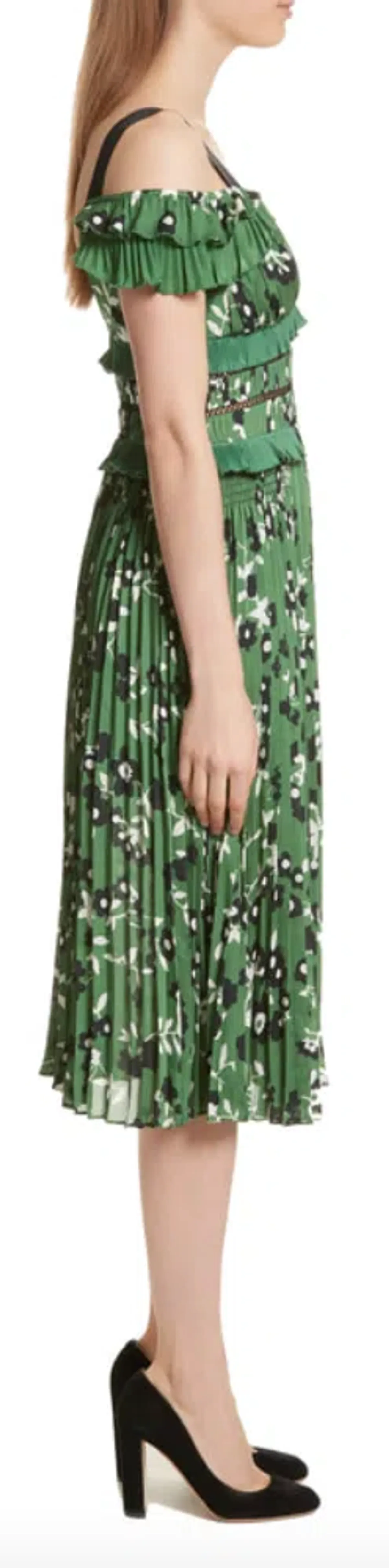 Self-Portrait Green Floral Midi Dress / AU 8 - Image 2