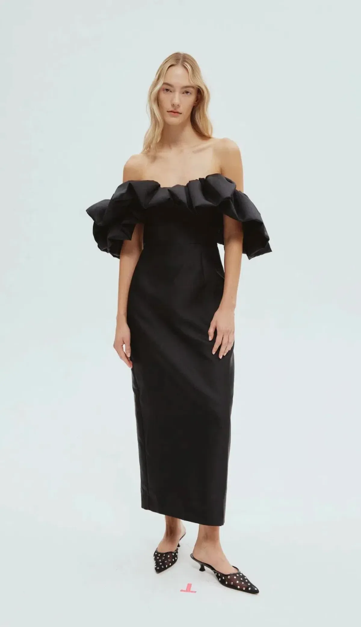 Alemais Suzi Off Shoulder Midi Dress Black Size 6 - Image 3