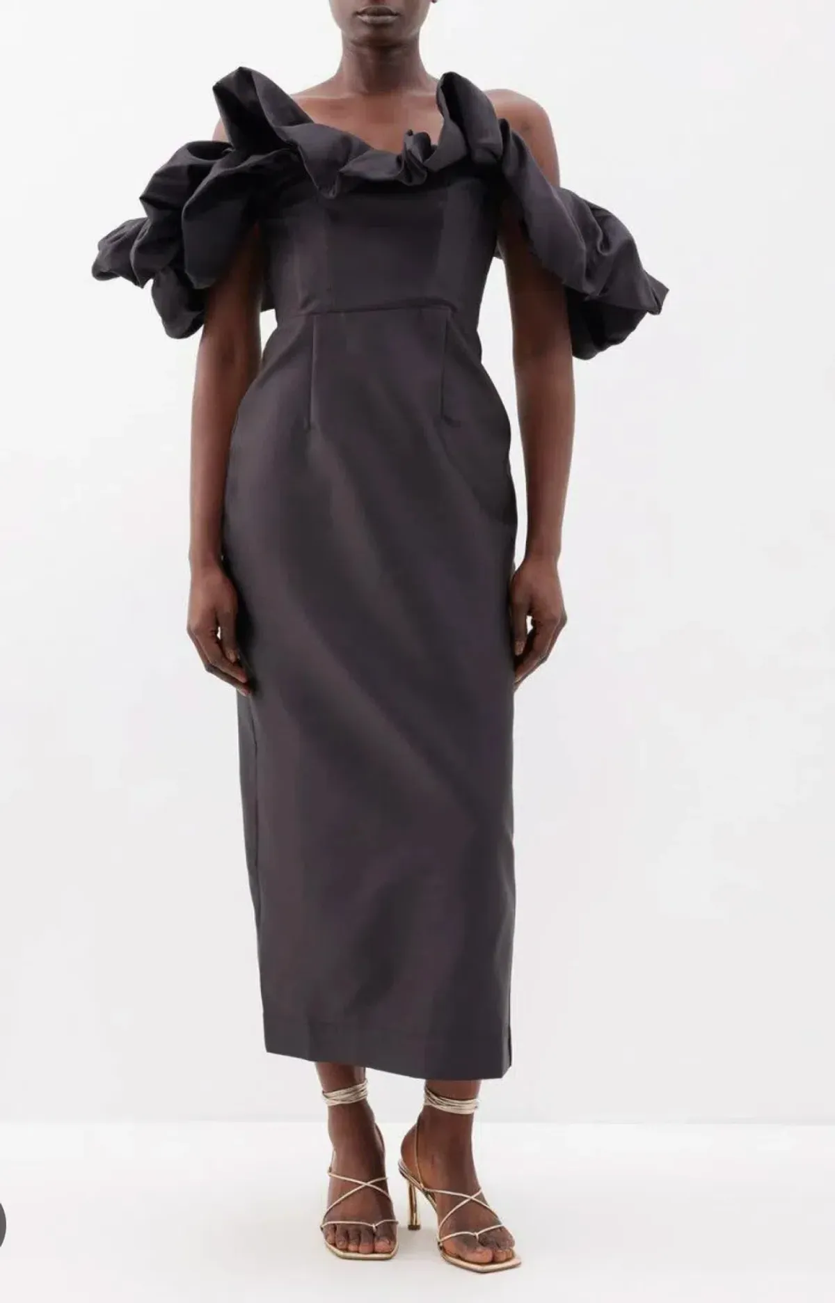 Alemais Suzi Off Shoulder Midi Dress Black Size 6 - Image 4