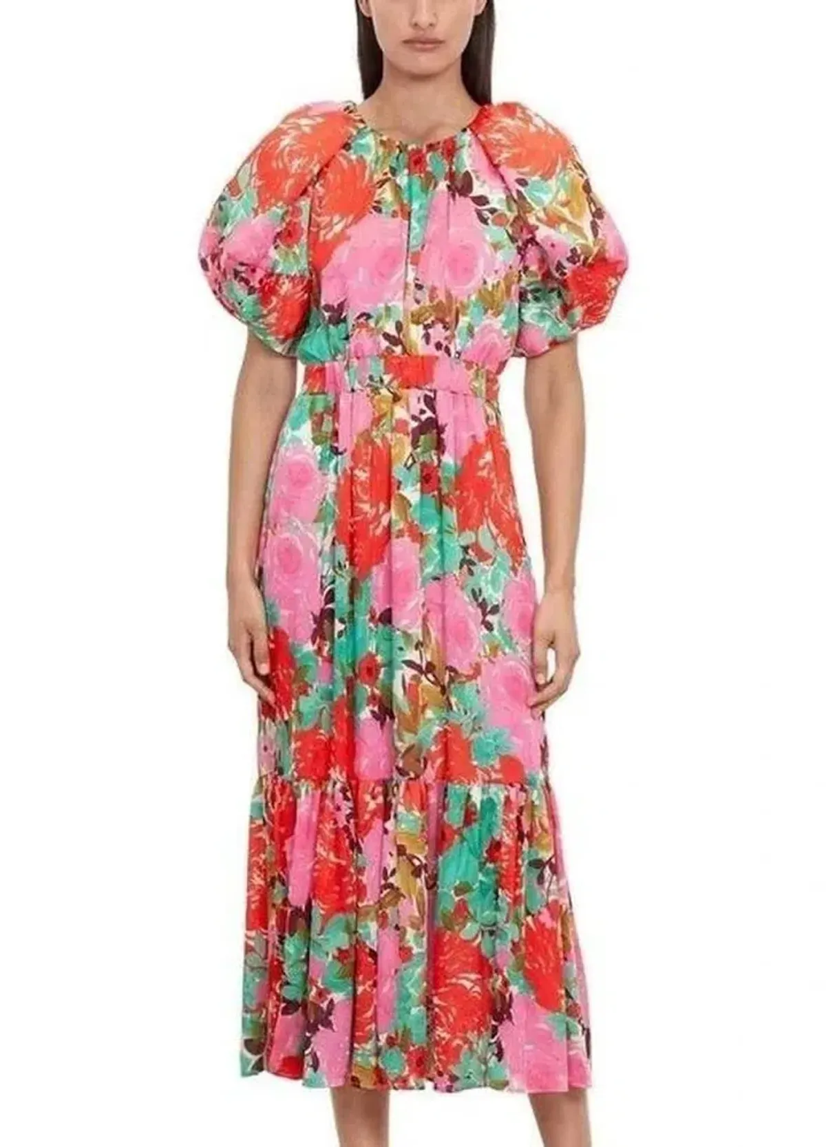 Veronika Maine Floral A-line Pink Size 16 - Image 1