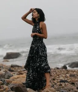 AJE Sienna Maxi Halter Dress Gown Gala Black Spot SZ 10  for rent on The Volte - image 6