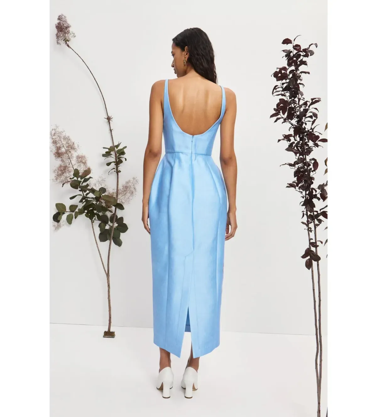 Alemais Donata Taffeta Maxi Gown Blue Print Size AU 8 - Image 5