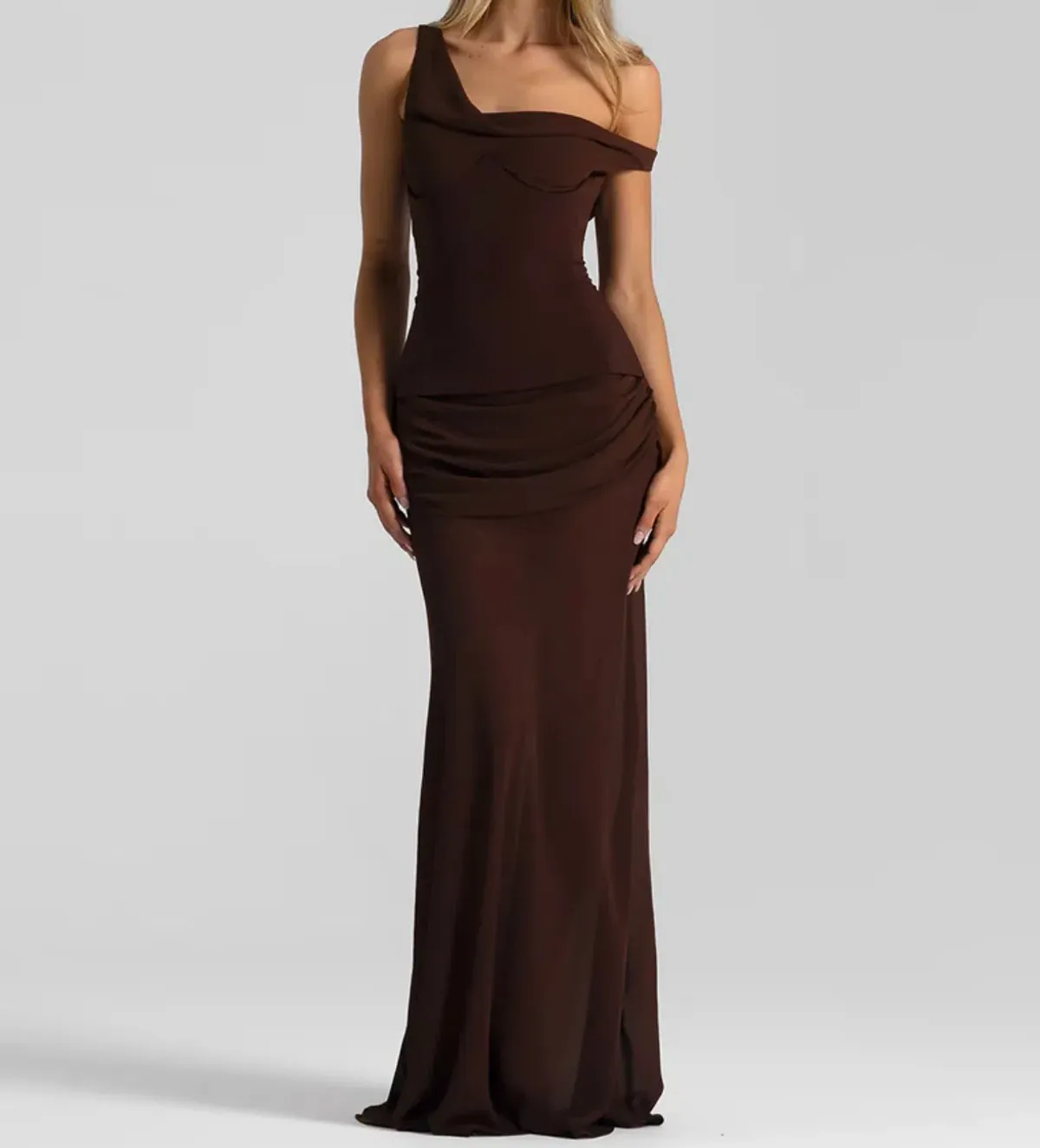 NATALIE ROLT Cadence Gown in Espresso Brown 0 - Image 1