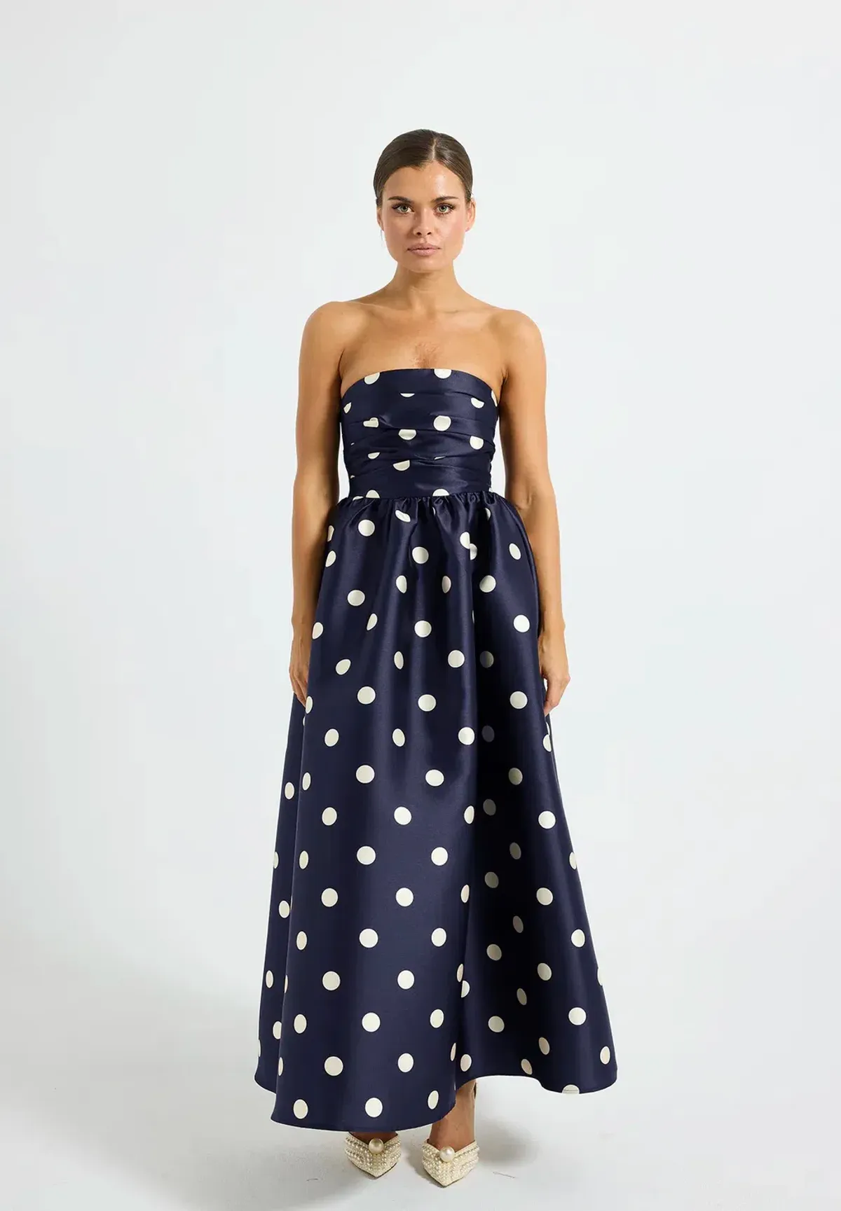 Pasduchas Dottie Midi Dress Navy/Cream Size 8 - Image 1