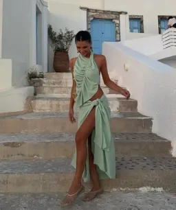 KOSTER KULTURE BOBBIES SKIRT AND TOP PISTACHIO for rent on The Volte - image 1