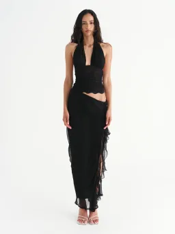 BENNI Penelope Maxi Dress in Black Size 10 for rent on The Volte - image 1