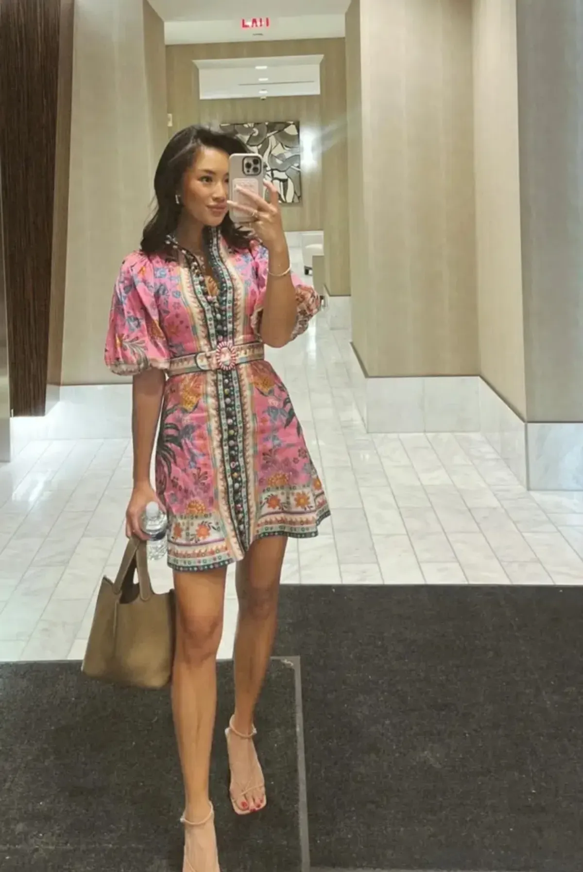 Zimmermann Ginger Buttoned Mini Dress in Pink Size 2 / AU 12 - Image 1