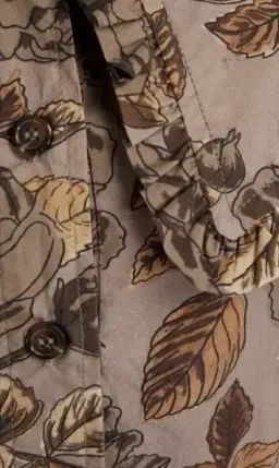 GANNI Ruffle Mushroom brown floral organic cotton poplin button dress - Size 38 (10) for rent on The Volte - image 3