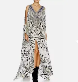 Camilla Wild Belle Zebra Print Maxi Dress Kaftan Size All OSFM  for rent on The Volte - image 1